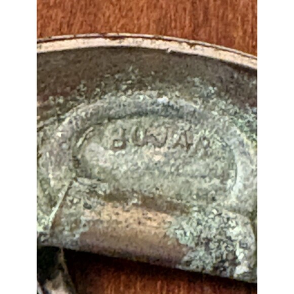 Vintage 3 PC Southwestern Silver & Gold Belt Buckle Hardware Set Unknown Mark main image 8